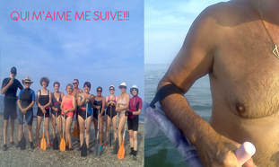 Ambiance du club de marche aquatique Corse.