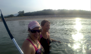 Ambiance du club de marche aquatique Corse.