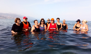 Ambiance du club de marche aquatique Corse.