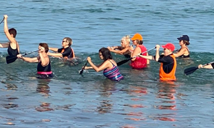 Ambiance du club de marche aquatique Corse.